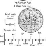 20G 1/4 ASTM F-136 Implant Grade Titanium 3mm Disc End L Shape Nose Ring