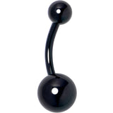 Black ASTM F-136 Implant Grade Titanium Internally Threaded Belly Ring