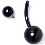 Black ASTM F-136 Implant Grade Titanium Internally Threaded Belly Ring