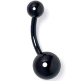 Black ASTM F-136 Implant Grade Titanium Internally Threaded Belly Ring