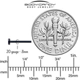 20G 5/16 Black ASTM F-136 Implant Grade Titanium Threadless Post Only Labret