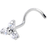 20G 1/4 ASTM Clear CZ Gem F-136 Titanium Threadless Left Nose Screw