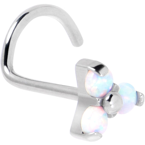 20G 1/4 White Synthetic Opal ASTM F-136 Implant Grade Titanium Threadless Left Nose Screw