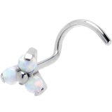 20G 1/4 White Synthetic Opal ASTM F-136 Implant Grade Titanium Threadless Left Nose Screw