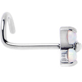 20G 1/4 White Synthetic Opal ASTM F-136 Implant Grade Titanium Threadless Left Nose Screw