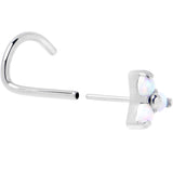 20G 1/4 White Synthetic Opal ASTM F-136 Implant Grade Titanium Threadless Left Nose Screw