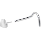 20G 1/4 ASTM F-136 Implant Grade Titanium Heart Threadless Left Side Nose Screw