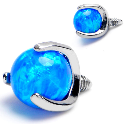 14G 4mm Blue Synthetic Opal Internally Threaded Replacement Ball
