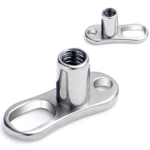 14G 3mm Rise 2 Hole Implant Grade Titanium Dermal Anchor Base