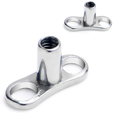 14G 3mm Rise Center Post Implant Grade Titanium Dermal Anchor Base