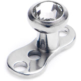 14G 3mm Gem Bezel Top 3 Hole Dermal Implant Grade Titanium Anchor Base