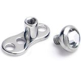 14G 3mm Gem Bezel Top 3 Hole Dermal Implant Grade Titanium Anchor Base