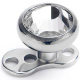 14G 5mm Gem Bezel Top 3 Hole Dermal Implant Grade Titanium Anchor Base