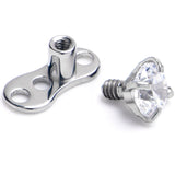 14G 3mm CZ Top 3 Hole Dermal Implant Grade Titanium Anchor Base