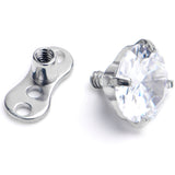 14G 5mm CZ Top 3 Hole Dermal Implant Grade Titanium Anchor Base