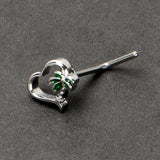20G 1/4 Palm Tree Love Heart L Shape Nose Ring