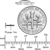 18G 5mm ASTM F-136 Implant Grade Titanium Threadless Post Only Labret