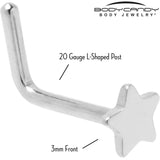 20G 1/4 ASTM F-136 Implant Grade Titanium Star End L Shape Nose Ring