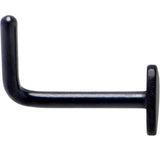 20G 1/4 Black ASTM F-136 Implant Grade Titanium Heart End L Shape Nose Ring