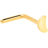 20G 1/4 Gold Tone ASTM F-136 Implant Grade Titanium Moon End L Shape Nose Ring