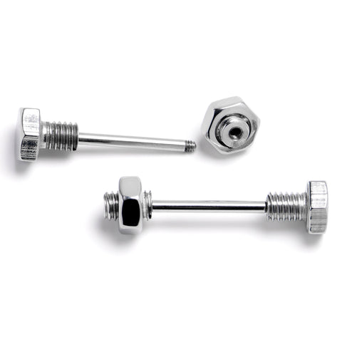14G 9/16 Bolts Nuts And Bolts Barbell Nipple Ring Set