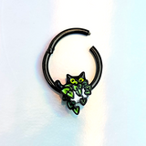 20G 5/16 Black Pouncing Cat Nose Hoop