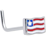 20G 7mm Patriotic Flag L Shape Nose Ring
