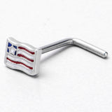 20G 7mm Patriotic Flag L Shape Nose Ring