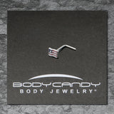 20G 7mm Patriotic Flag L Shape Nose Ring