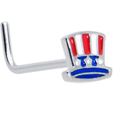 20G 7mm Patriotic Uncle Sam Top Hat L Shape Nose Ring