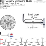 20G 7mm Patriotic Uncle Sam Top Hat L Shape Nose Ring