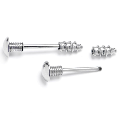 14G 9/16 Optical Illusion Screw Barbell Nipple Ring Set