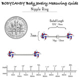 14G 9/16 Patriotic Pinwheel Barbell Nipple Ring Set