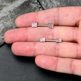 14G 9/16 Patriotic Flag Barbell Nipple Ring Set