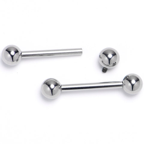 14G 9/16 Internally Threaded Basic Beauty Barbell Nipple Ring Set