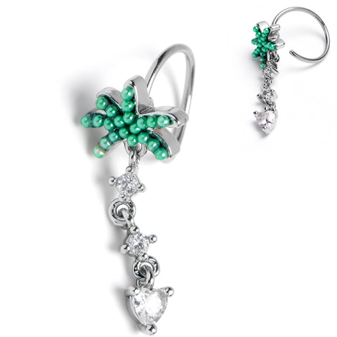 20G 5/16 Tropical Palms Dangle Helix Cartilage Earring