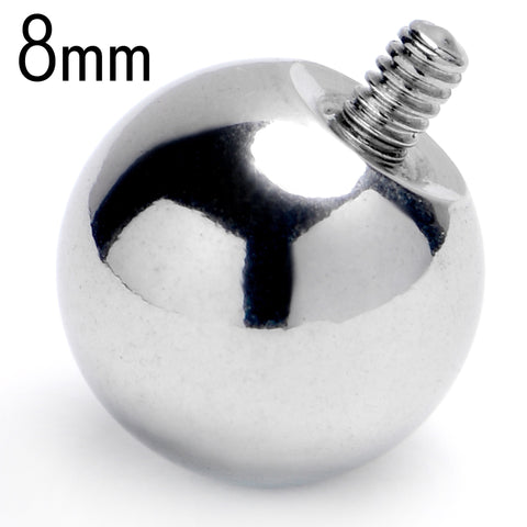14G 8mm Replacement Ball End Internally Threaded Jewelry