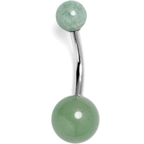 14G 3/8 Aventurine Natural Stone Belly Ring