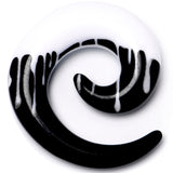 0G Black White Reverse Drip Acrylic Spiral Taper Set