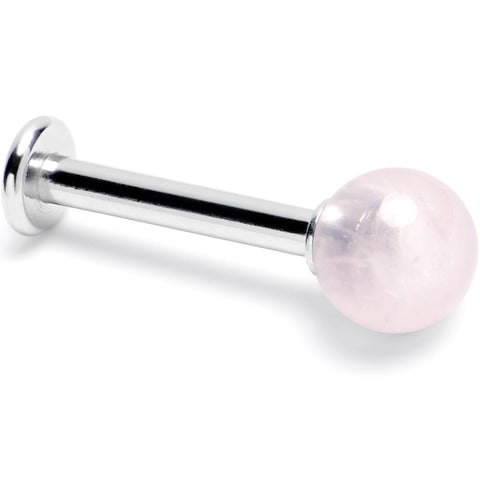 14G 3/8 Pink Crystal Natural Stone Labret Tragus Earring