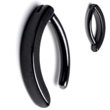 14G 3/8 Black ASTM F-136 Implant Grade Titanium Hinged Hoop Belly Ring