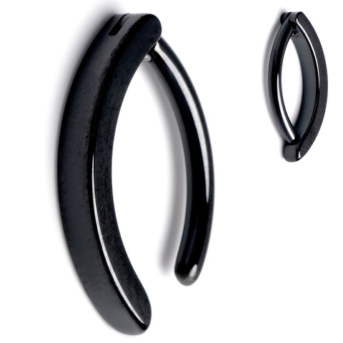 14G 1/2 Black ASTM F-136 Implant Grade Titanium Hinged Hoop Belly Ring