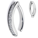 14G 1/2 CZ ASTM F-136 Implant Grade Titanium Hinged Hoop Belly Ring