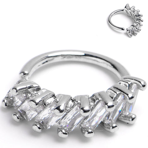 18G 5/16 Princess Cubic Zirconia Bendable Hoop
