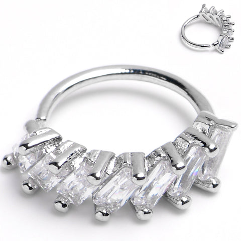 20G 5/16 Princess Cubic Zirconia Bendable Hoop
