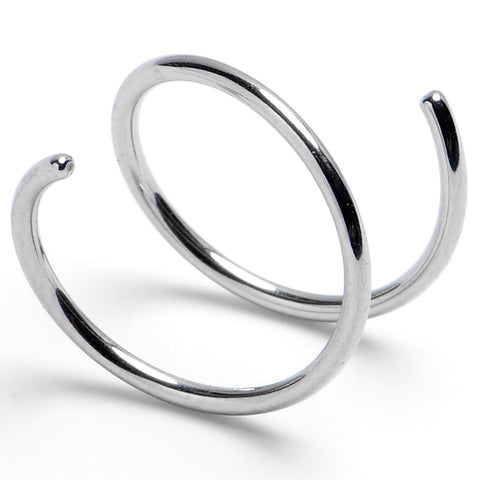 20G Double Hoop 316L Surgical Steel Right Spiral Nose Ring