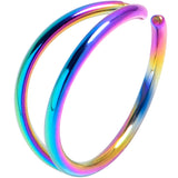 20G 5/16 Rainbow Double Nose Hoop