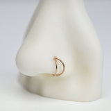 20G 5/16 Rose Gold Tone Double Nose Hoop