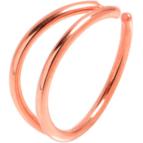 20G 5/16 Rose Gold Tone Double Nose Hoop