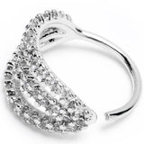 20G 5/16 Clear CZ Gem Faux Triple Hoop Nose Hoop